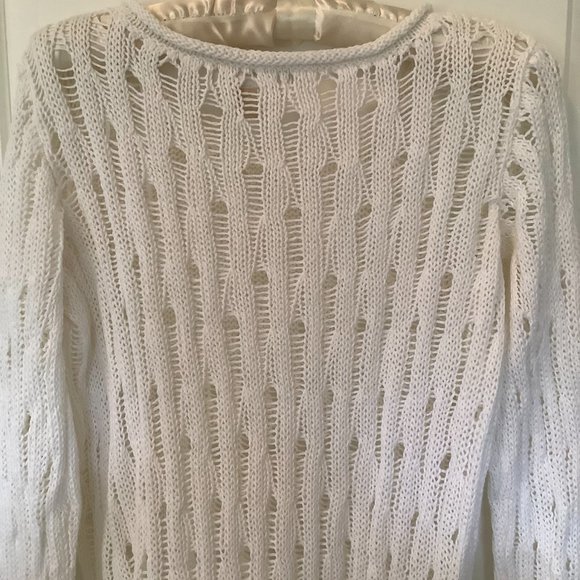 Michael Kors Open Weave White Pullover - Picture 4 of 4